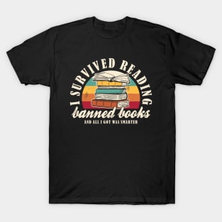 Banned Books "I Survived Reading Banned Books" Book Lover T-Shirt